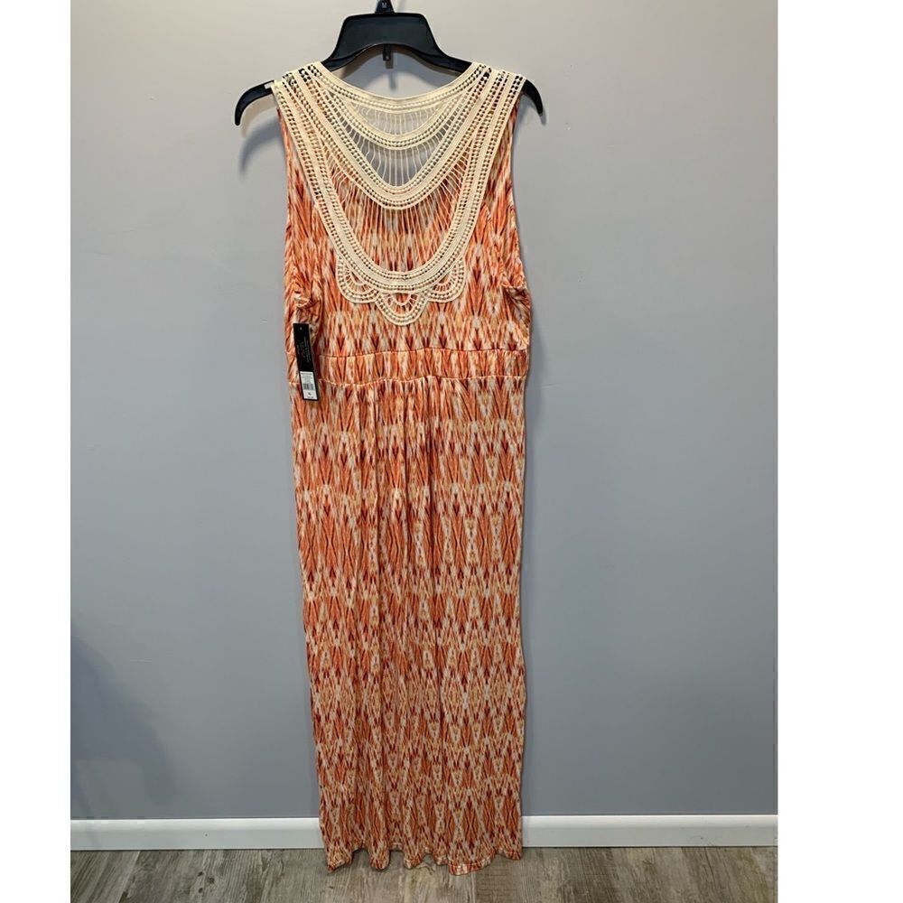 NWT daisy fuentes Tangerine combo maxi With back detail size XL - Picture 11 of 15